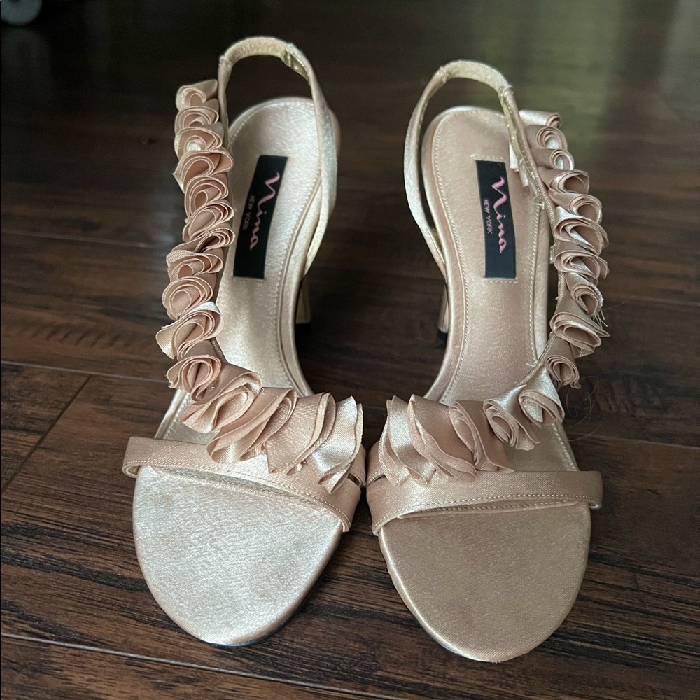Tan Ruffle Heels